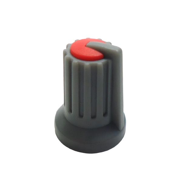 Knob Plástico Estriado Cinza com Vermelho KH77    38551 38551