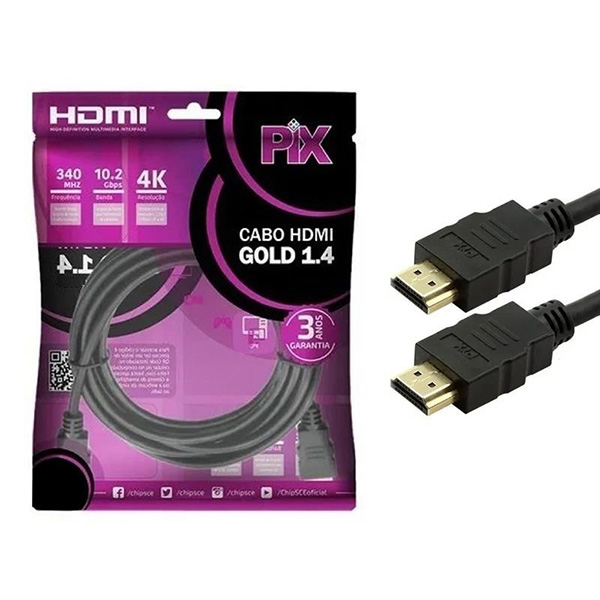 Cabo HDMI Gold 1.4 4K Ultra HD 5M 15 Pinos Chip Sce 018-0514 38905 38905