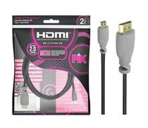 Cabo HDMI Gold 2.0 Plug Micro 4K Ultra HD 2M 19 Pinos Chip Sce 018-9410 38907 38907
