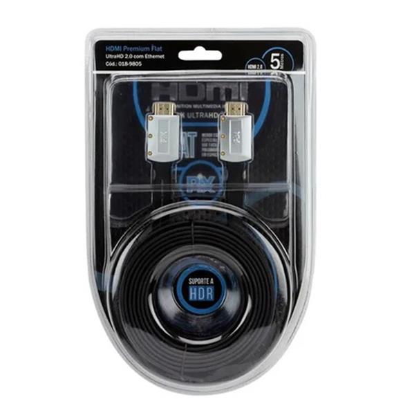 Cabo HDMI Flat Desmontável 2.0 4K HDR 5M 19 Pinos Chip Sce 018-9805 38886 38886