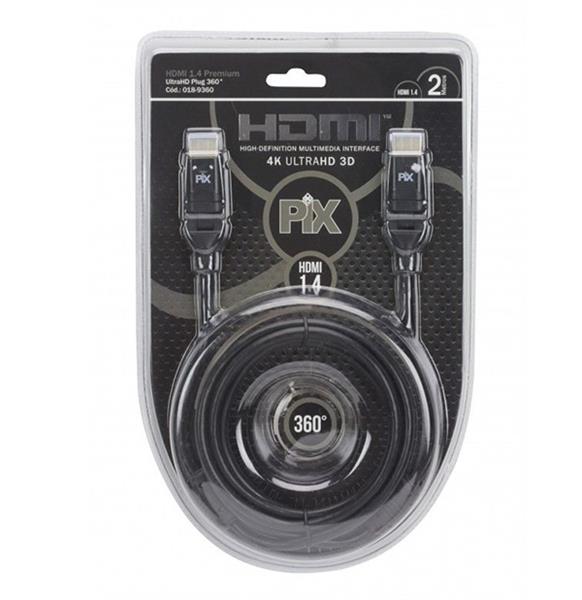 Cabo HDMI 1.4 Premium 4K Ultra HD 2M 19 Pinos Chip Sce 018-9360 38902 38902