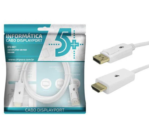 Cabo DisplayPort 1.2 com Trava para HDMI 2M Chip Sce 075-8821 39277 39277