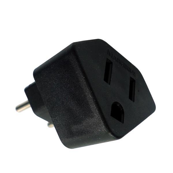 Adaptador 2P+T 10A 250V Preto Margirius ADP2-33 (14593) 38521 38521