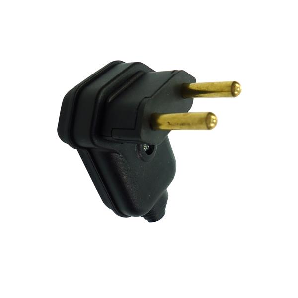 Plugue com Prensa Cabo 2P Ø 4,8mm 20A 250V Preto Margirius PLD8-2 (16589) 38507 38507