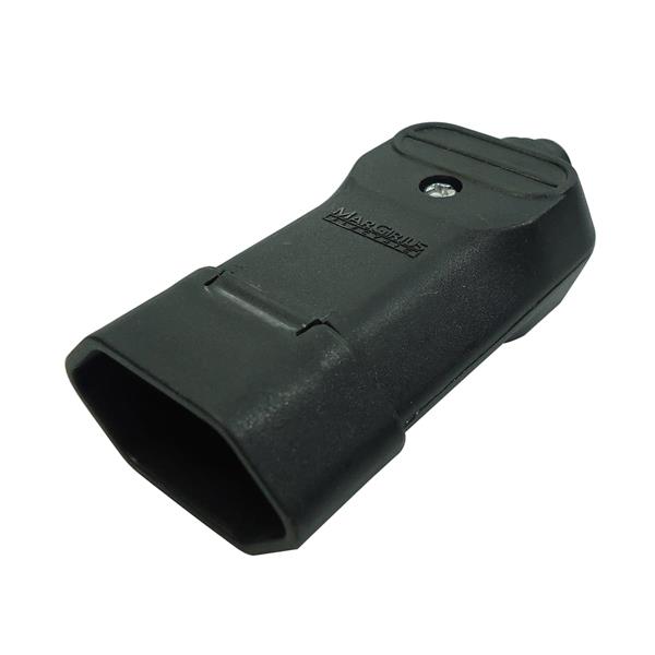 Plugue Fêmea com Prensa Cabo 2P Ø 4,8mm 20A 250V Preto Margirius TMD2-2 (15023) 38511 38511