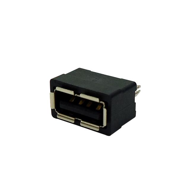 Conector USB-A Fêmea Preto para Placa 180° 40711 40711