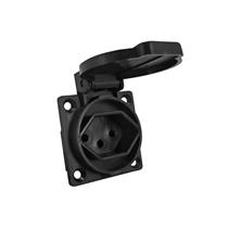 Tomada de Embutir 3 pinos 20A Preta com Tampa TBSE 39619 39619