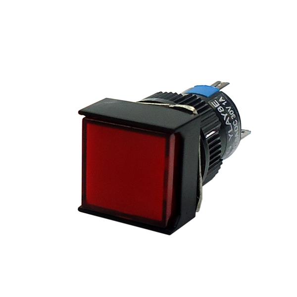 Botão de Comando Quadrado Pulsante 16mm JNG YLAY8E-F11DR 39339 39339