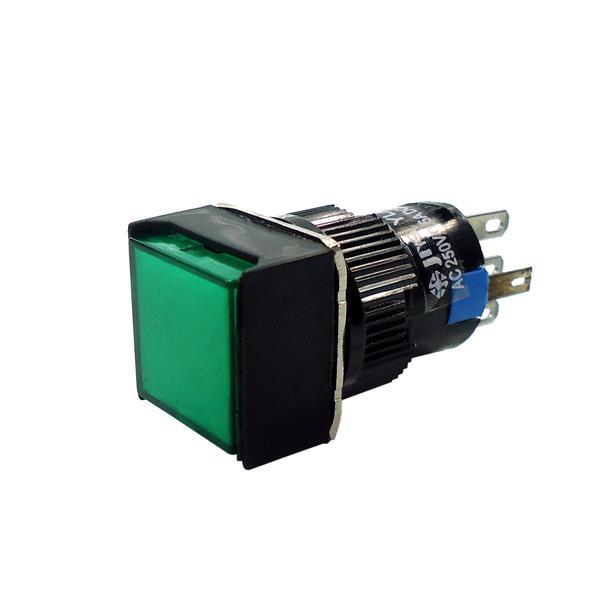 Botão de Comando Quadrado Pulsante 16mm JNG YLAY8E-F11G 39336 39336