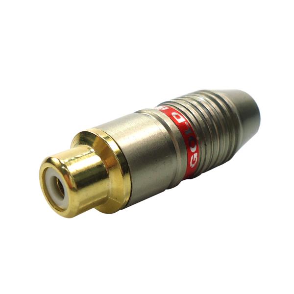 Plug Profissional RCA Fêmea Metálico Vermelho 39500 39500