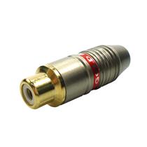 Plug Profissional RCA Fêmea Metálico Vermelho 39500 39500