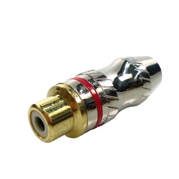 Plug RCA Fêmea Metálico Vermelho 40934 40934
