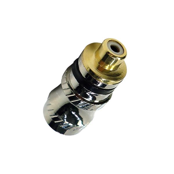 Plug Profissional RCA Automotivo Fêmea Metálico Preto 40937 40937