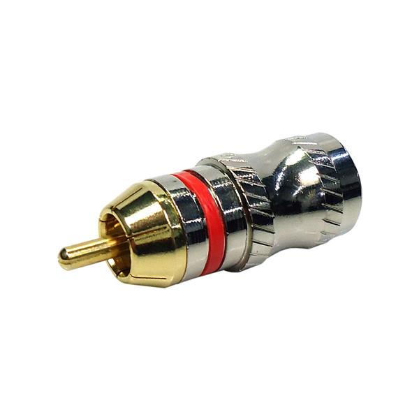 Plug Profissional RCA Automotivo Macho Metálico Vermelho 40936 40936