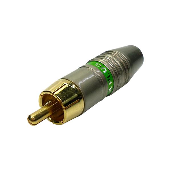 Plug Profissional RCA Macho Metálico Verde 40941 40941