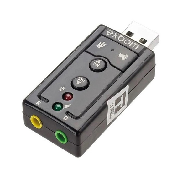 Adaptador de Som USB 2.0 Externo 7.1 Canais Exbom USOM-10 40987 40987