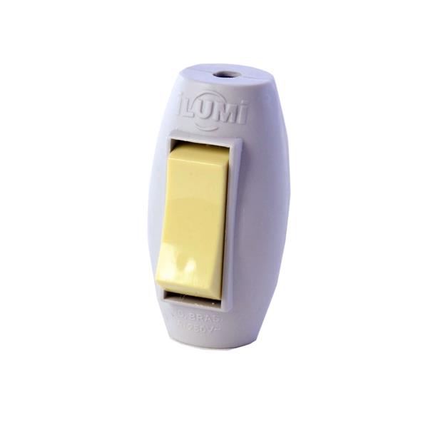 Interruptor Pera Meio Cordão 6A 250V Cinza 39952 39952