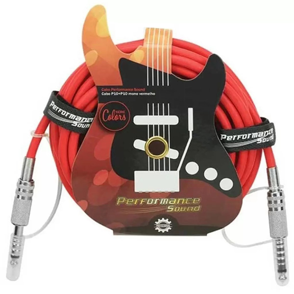 Cabo P10 + P10 Mono 3m Vermelho Performance Sound 018-0093 40814 40814