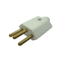 Plugue (2P+T) Ø 4,0mm 10A 250V Branco Margirius PLD1-3 (12683) 40663 40663