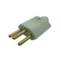 Plugue (2P+T) Ø 4,0mm 10A 250V Cinza Margirius PLD1-3 (12684) 40664 40664
