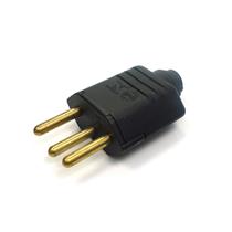 Plugue (2P+T) Ø 4,0mm 10A 250V Preto Margirius PLD1-3 (12686) 40665 40665