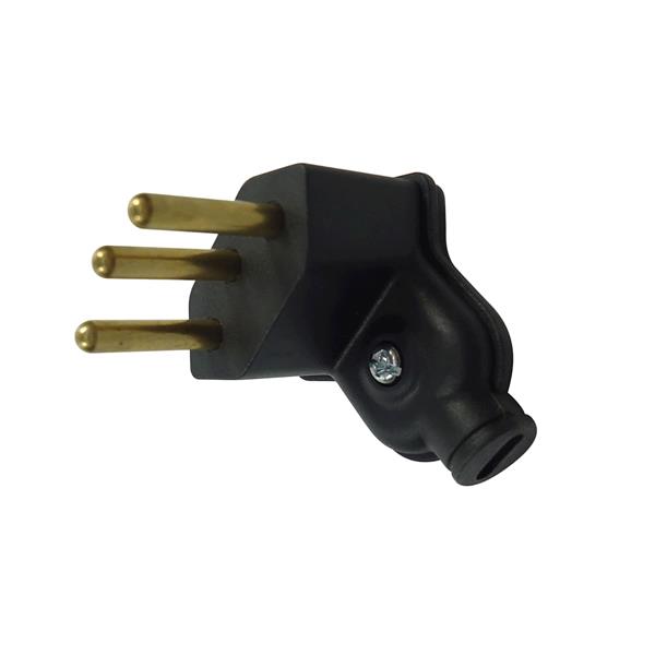 Plugue (2P+T) Ø 4,0mm 10A 250V Preto Margirius PLD6-3 (13085) 40670 40670