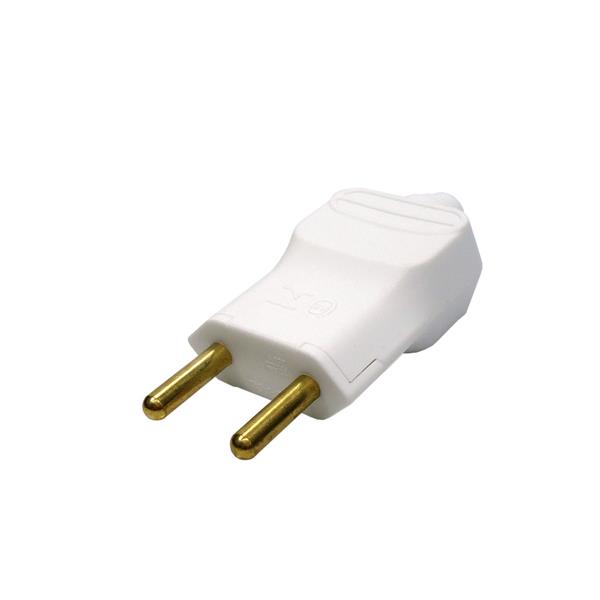 Plugue com Prensa Cabo 2P Ø 4,8mm 20A 250V Branco Margirius PLD2-2 (14996) 40673 40673