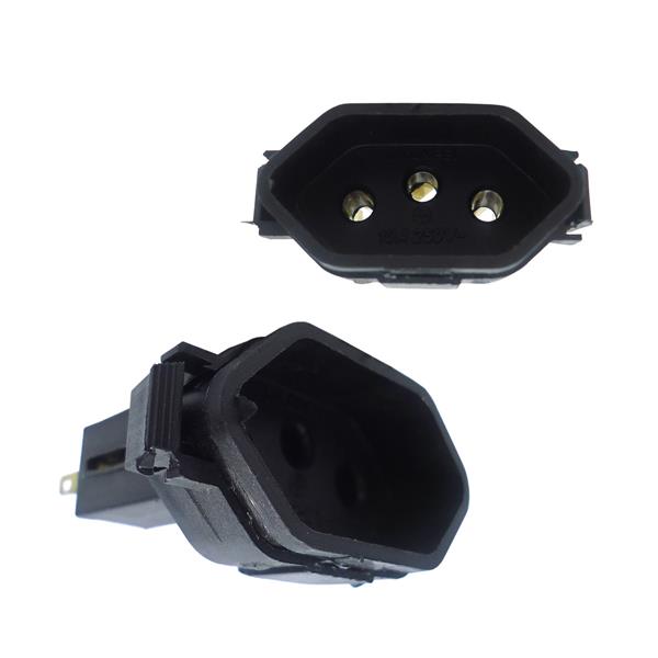 Tomada de Embutir 3 pinos 10A Preta DC-300/42 40757 40757