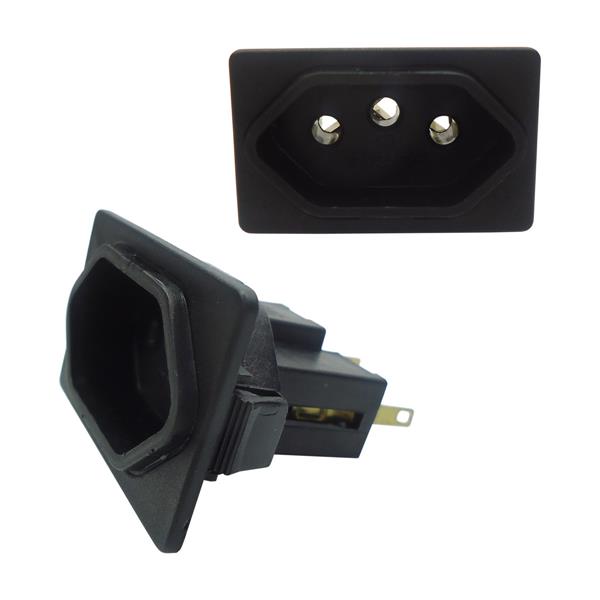 Tomada de Embutir 3 pinos 10A Preta DC-300/33 40769 40769