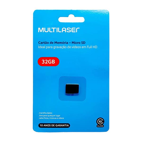Cartão de Memória Micro SD 32GB Multilaser MC145 39422 39422