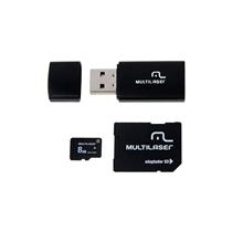 Pendrive 3 em 1 (Pendrive + Adaptador SD + Cartão de Memória Classe 4) Preto 8GB Multilaser PD587 39421 39421