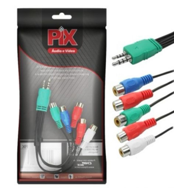 Cabo de Áudio e Vídeo P1+P2 X 5RCA Para TV LED Samsung Chip Sce 018-4419 40521 40521