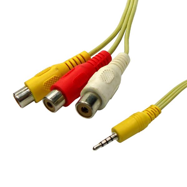 Cabo Áudio e Vídeo 15CM P3 x 3 RCA Fêmea 40522 40522