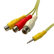 Cabo Áudio e Vídeo 15CM P3 x 3 RCA Fêmea 40522 40522