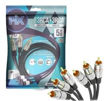 Cabo de Áudio e Vídeo 3RCA+3RCA 5M Chip Sce 018-0752  40524 40524