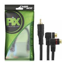 Cabo RCA Y Automotivo 1RCA Macho + 2RCA Fêmea 25cm Chip Sce 018-6065  39101 39101 