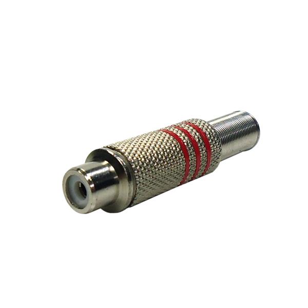 Plug RCA Fêmea Metálico Vermelho 40577 40577