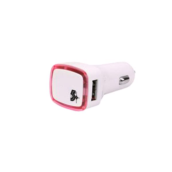 Fonte USB Automotivo 12V 2,1A Branco/Rosa Chip Sce 044-0009 41074 41074