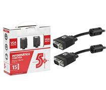 Cabo VGA + VGA com Filtro Preto 15M 5+ Chip Sce 018-7715 41111 41111