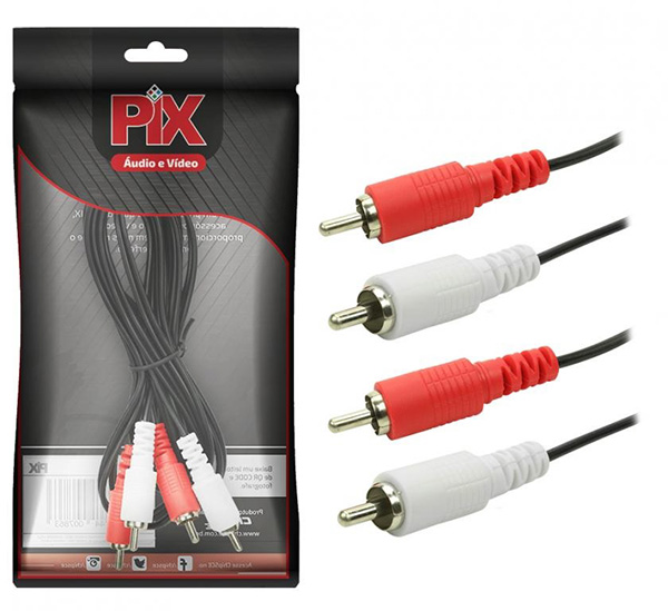 Cabo de Áudio e Vídeo 2RCA+2RCA Chip Sce 018-0006 2432 2432