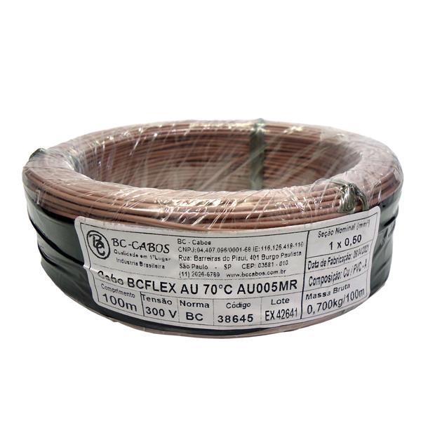 Fio Cabinho Flexível N 20 0,50 mm² Marrom BC-Cabos rolo com 100 mts 38645 38645