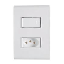 Conjunto Liz 4x2 com 1 Interruptor Simples e 1 Tomada 2P+T Branco Tramontina 58170/044 41013 41013
