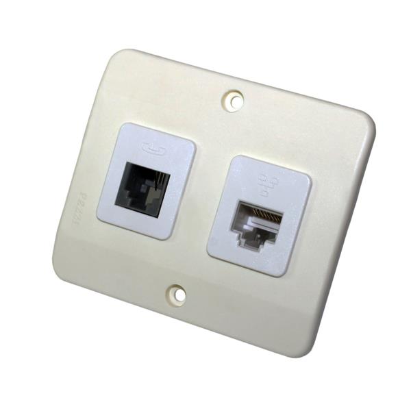 Tomada com Moldura RJ11 + RJ45 Pezzi 30.148 2814 2814