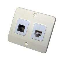 Tomada com Moldura RJ11 + RJ45 Pezzi 30.148 2814 2814