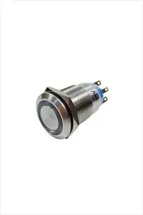 Botão Antivandalismo 19mm Pulsante Iluminado Vermelho 24VCC/VCA