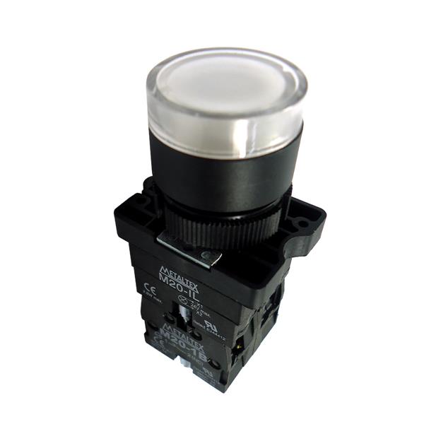Botão de Comando Pulsante Iluminado Metaltex P20IGR-W7-1C 41709 41709