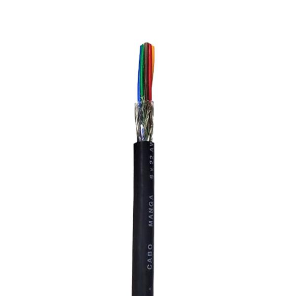 Cabo Manga 8 Vias Blindado Trançado Preto 8x22 AWG 41787 41787