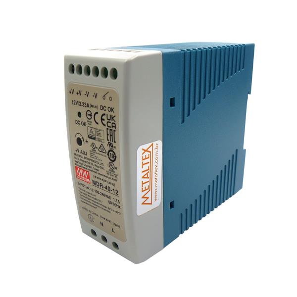 Fonte Chaveada 40W 12V Mean Well MDR-40-12 41929 41929