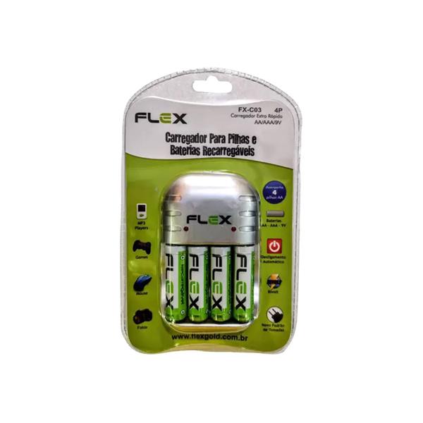 Carregador de Baterias Bivolt Flex FX-CO34P 41940 41940