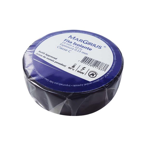 Fita Isolante Preta 10 metros Margirius 0,13mm x 19mm 42434 42434
